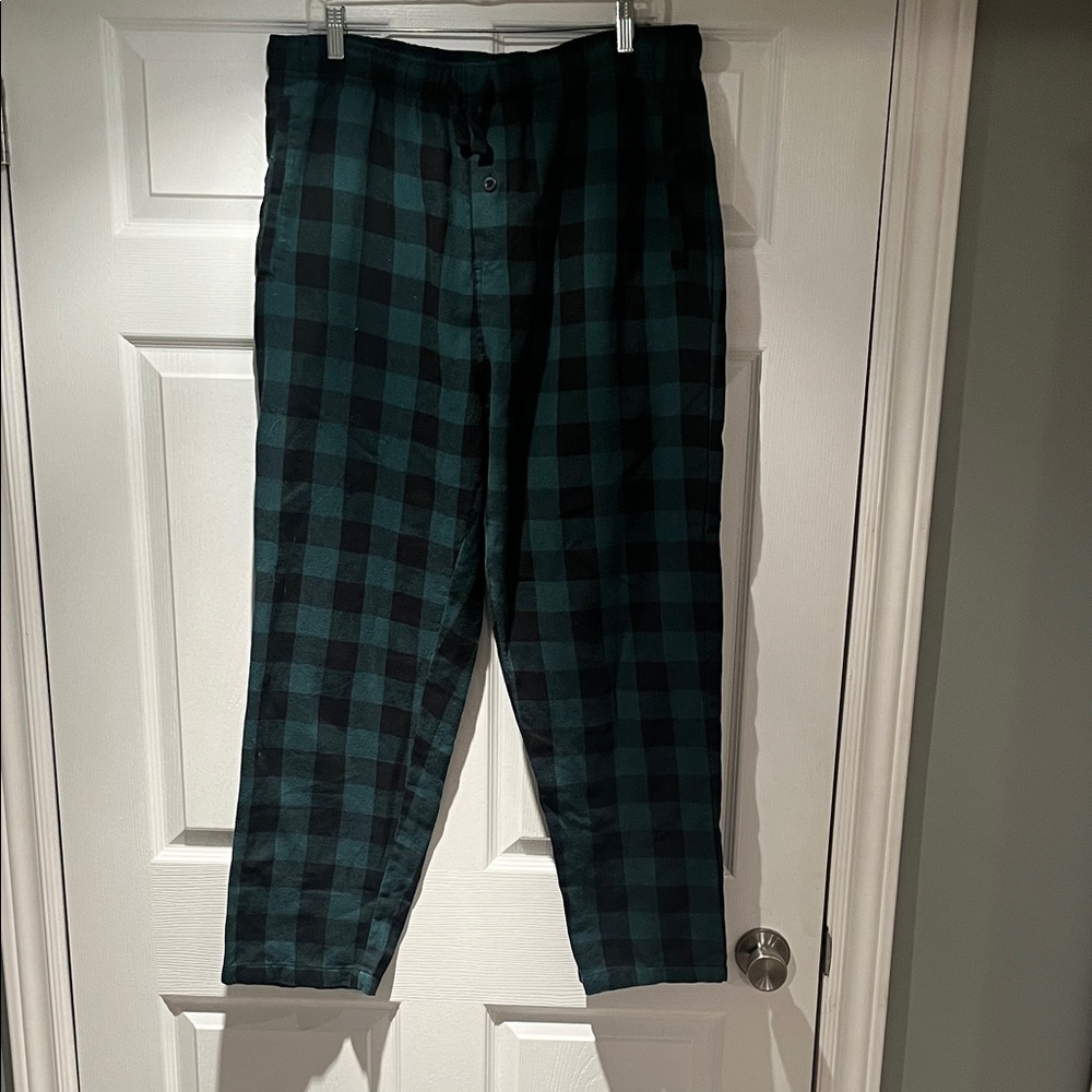 Green and Black Plaid Pants